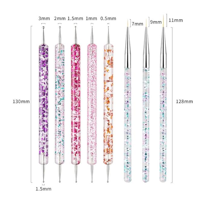 Nail Art Brushes Set, 32pcs Nail Design Painting Brushes, Professional Nail Art Design Brushes, Nail Fine Liner Brushes, Black