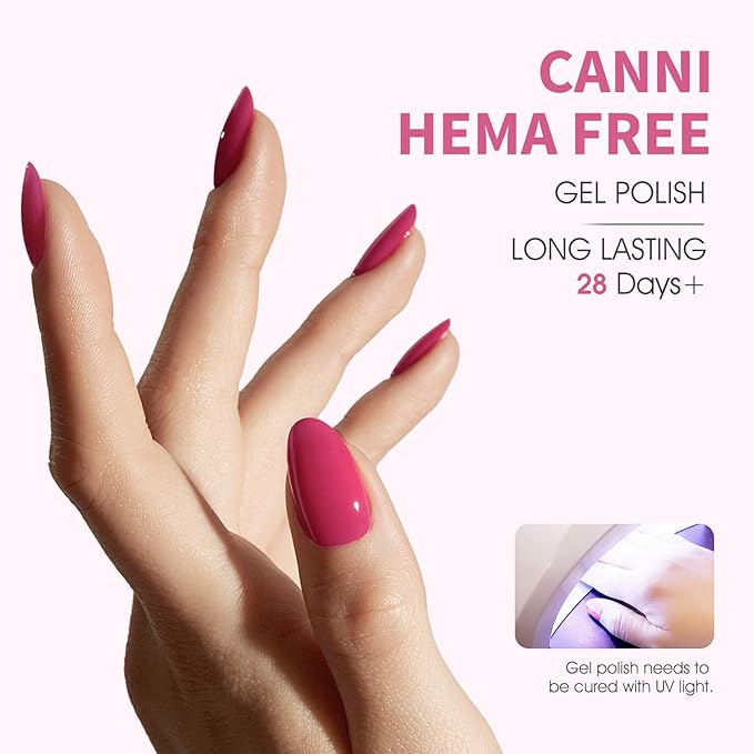 CANNI Pastel Red Gel Nail Polish, 1Pcs Rose Mauve Red Gel Polish Deep Color Soak Off U V Nail Manicure Salon DIY at Home