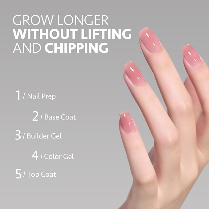 GAOY Builder Gel for Nails, 16ml Nail Strengthener in a Bottle, Nail Extension Hard Gel, Soak Off Long Lasting UV Light Cure, 1963 Berry Pink, Base Coat Top Coat Needed