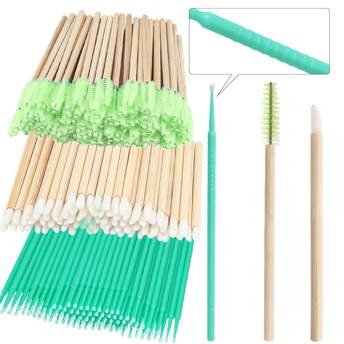300 Pack Disposable Spoolies Brushes Sets Mascara Wand Lip Brushes Cotton Swab for Eyebrow Eyelash Extension Tattoo Lipstick Applicator