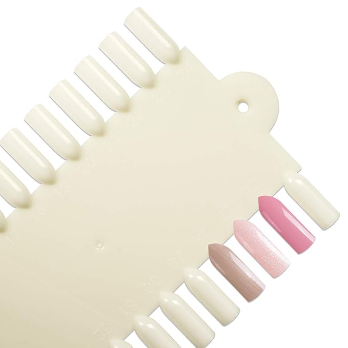 10 Palettes Beauticom 48 Nail Tips Display Board for Nail Art Design Pattern Practice and Swatch Nail Polish Colors (48 Tips Palette (Natural), 10 Pieces)