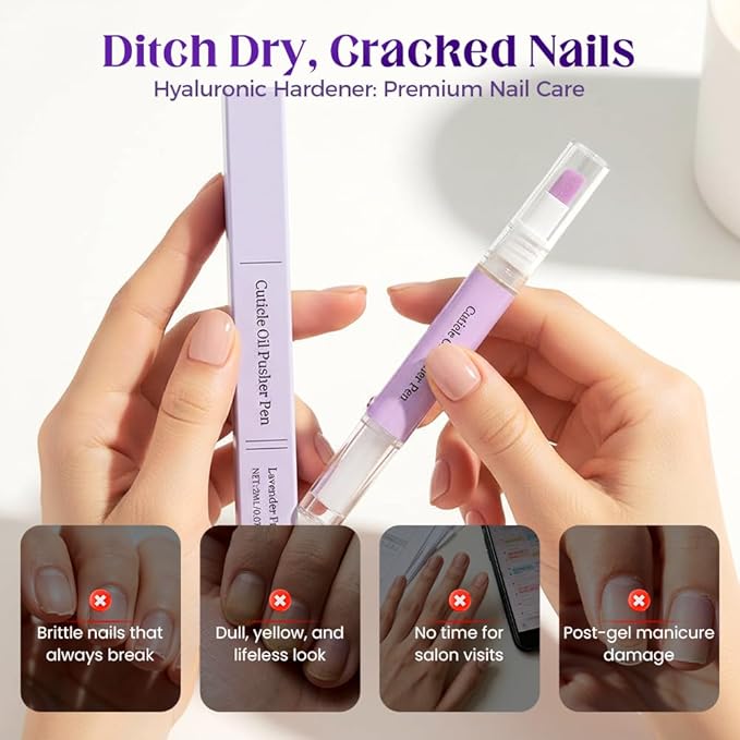 3-In-1cuticle Oil Pusher Pen, Ceramic Cuticle Oil Cuticle Pusher Nail Oil Pen For Hangnails & Dry & Damaged Nails, Nail Care Tool For Repair & Nourish Nails (1PCS)