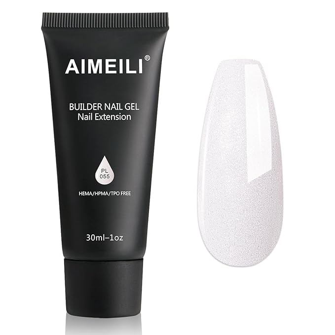 AIMEILI Poly Nail Extension Gel Builder - Hema Free Enhancement for Nail Art Design - DIY Salon At Home Gift for Women - 055