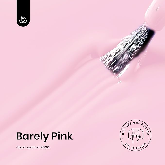 Beetles Pink Gel Polish - Barely Pink 15ML/0.51Fl Oz, Light Pink Gel Nail Polish, Soak Off UV LED Lamp Nail Art, Long-Lasting Manicure Salon DIY Home Easter Spring Nails - Gifts for Her