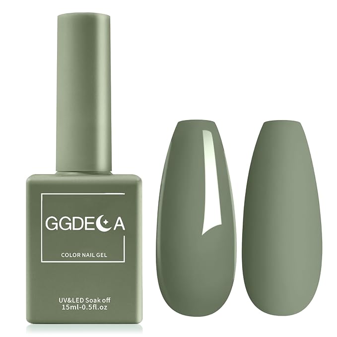 15ml Sage Green Gel Nail Polish, Green Gel Polish, Same Color Same Bottle, High Gloss U V Soak Off Nail, DIY Sparkle Manicure Salon