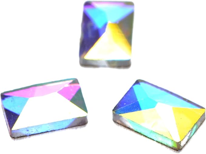 AD Beads Top Czech AB Crystal Flatback Rhinestone Nail Art Decoration Multi Shape (S16 Cosmic 4x6mm, 100 Pcs)
