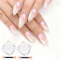 2 Jars White Pearl Chrome Nail Powder, Iridescent Aurora Chrome Powder Metallic Mirror Effect, Pearlescent Mermaid Dip Powder Nail Art Decoration,Chrome Powder for Nails, Resin Craft, 6g