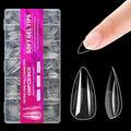 Medium Stiletto Clear Nail Tips 600pcs Full Cover Soft Acrylic Press For Nail Kit Women Home DIY Fake Nails for Nail Extension 12 Size