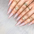 Morily 24pcs Fake Nails Matte Pure Color Medium Long Stiletto Almond Press on Nail False Tips Artificial Finger Manicure for Women (Nude)
