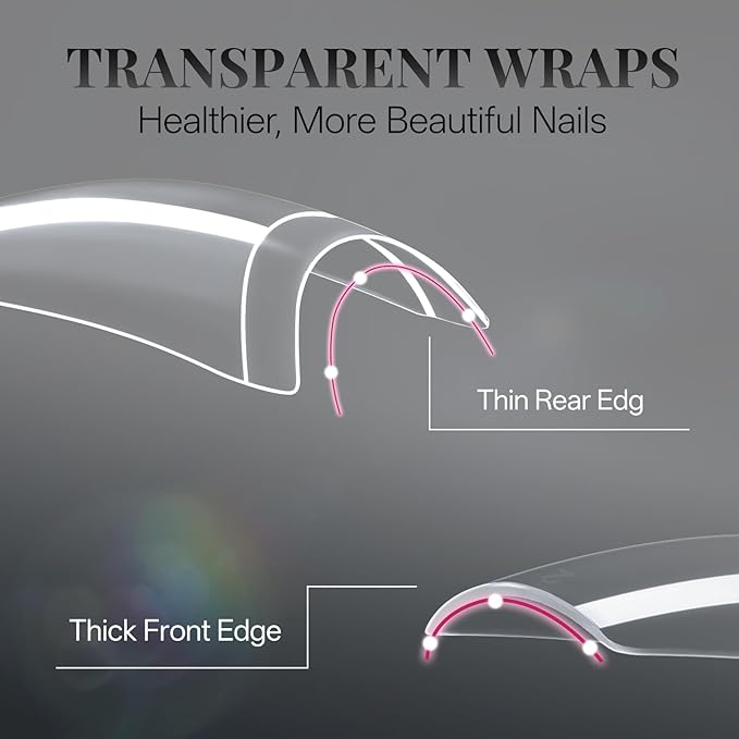krofaue Nail Tips Lady French Style Acrylic Artificial Half Cover False Nail Tips with Box Ideal for Salons and Home DIY Manicure,10 Sizes,1000PCS (Natural and Clear)