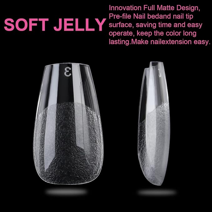 UNA GELLA Short Coffin Nail Tips 12 Sizes Short Coffin Gel Nail Tips 120Pcs Long Lasting Soft Gel Nails Tips Clear Full Cover Nails Tips Acrylic False for Nail Extension DIY Salon