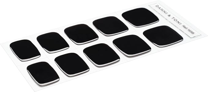 DANNI & TONI Semi Cured Gel Pedi Strips (Black Panther) Toenail Black Solid Color Pedicure Gel Nail Stickers for Toes 37 Stickers
