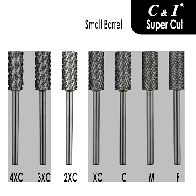 Super Cut Upgrade Edition, Small Barrel Nail Drill Bit for Electric Manicure Drill Machine, Remove the Nail Gels, Acrylic Gels, or Dip Powder (Double Coarse -XXC)