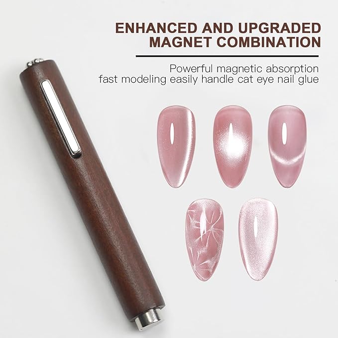 8 PCS Nail Art Magnets For Cat Eye Nails Designs Tools Cat Eye Magnet Pen Sticks For Gel Magnetic Nail Polish Magnets 3 In 1 Cylinder Gel Magnet Cylinder Nail Magnet Nail Tool Salon Quality