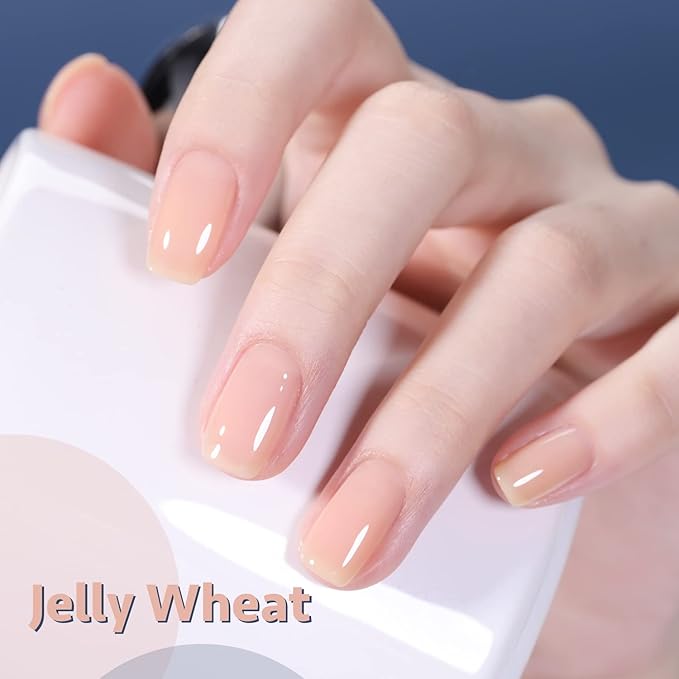 GAOY Jelly Nude Gel Nail Polish, 16ml Sheer Nautral Gel Polish, UV Light Cure for Nail Art DIY, Color 1078