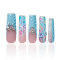 LOVFUL Press on Nails Winter Cozy| Handmade Acrylic Press ons| Reusable Fake False Nails| Square Mid length 1.7in| H677-S