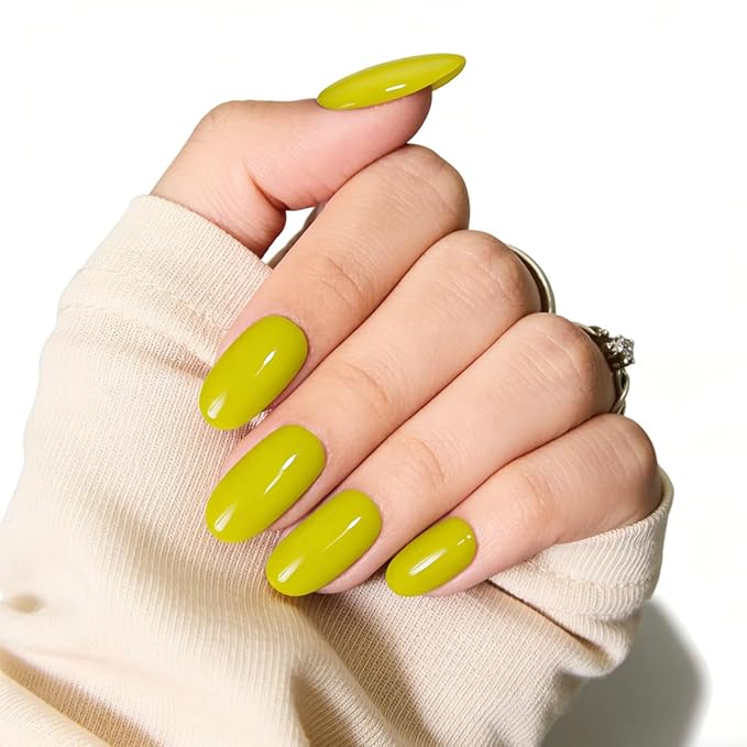 Medium Almond Press On Nails, Pastel Green Fake Nails Kit With Nail Glue in 15 Sizes - 30 Soft Gel Fake Nails Kit for Women Gift