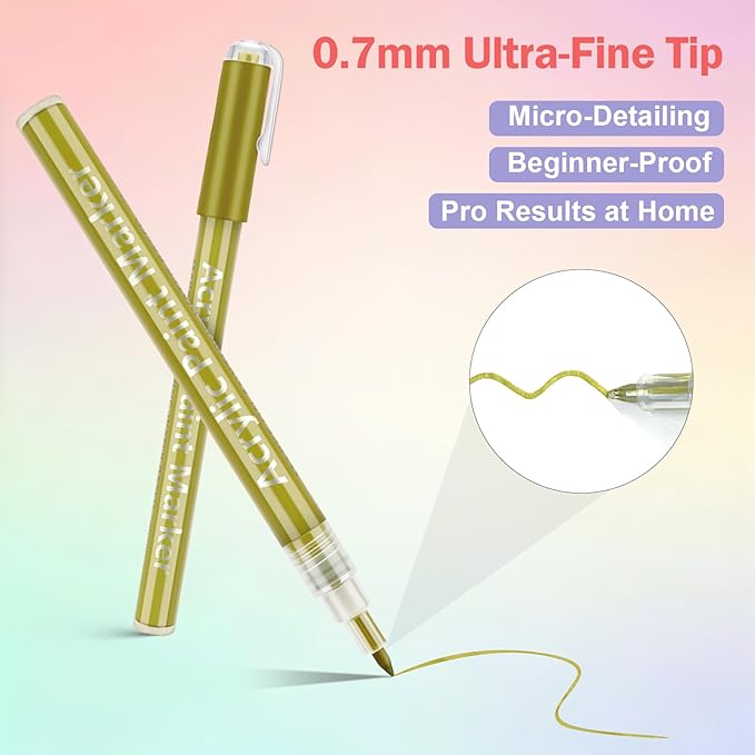 12 Colors Nail Art Pens Set, 3D Nail Polish Pens Quick-Drying Acrylic Paint Markers,For Nail Art Drawing Painting Nail Point Dotting Liner Pen, Nail Design Kit Manicure Tools Home & Salon DIY