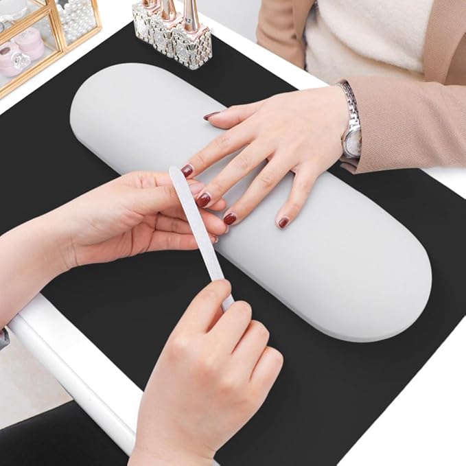 Foldable Nail Mat, Waterproof Manicure Pad 23.62x15.75 Inch | Perfect for Manicure at Home or Salon | Easy to Clean, Portable Design (Black)