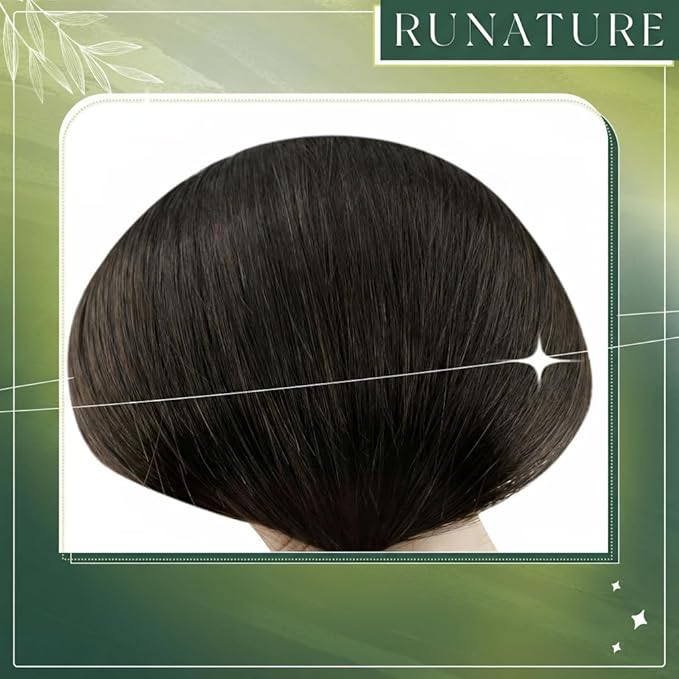 RUNATURE Nano Bead Hair Extensions Human Hair Dark Brown Cold Fusion Nano Link Human Hair Extensions Natural Nano Ring Extensions Real Human Hair Silky 14 Inch 50 Gram 50s