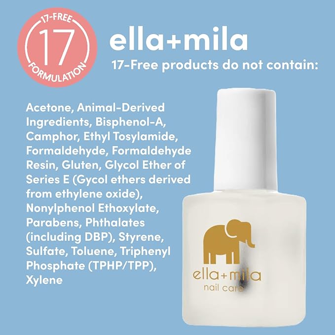 ella+mila "No More Biting" Nail Polish - Bitter Taste Nail Biting Treatment for Kids & Adults - Stop Thumb Sucking Deterrent - Finger Biter Prevention (0.45 fl oz)