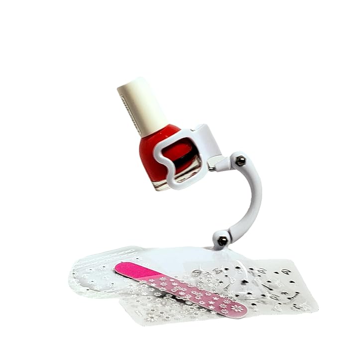 Grip&Tip Nail Polish Holder and nail art surprise the original, best nail polish bottle holder - anti-spill nail polish holder - no mess, saves time & money - perfect for DIY nail art (White)