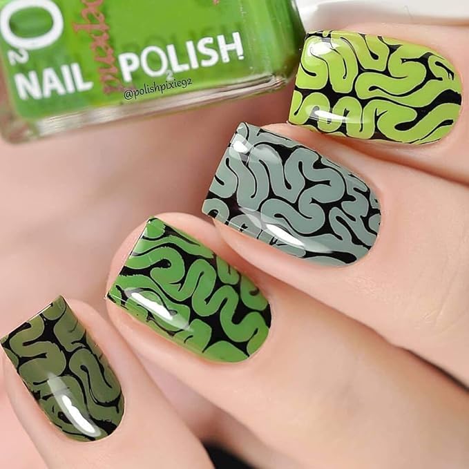 Whats Up Nails - B036 Eeks and Screams Stamping Plate for Halloween Nail Art Design