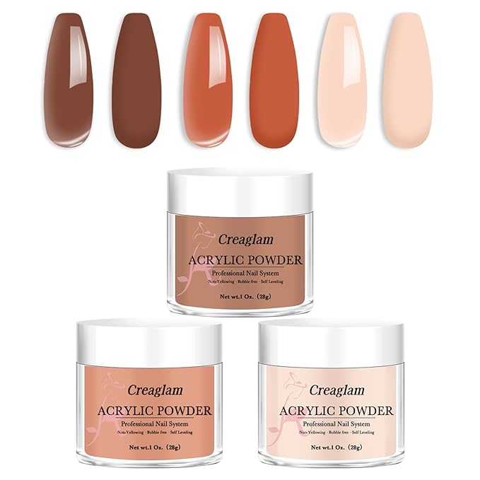 Super Acrylic Powder 28g: 3Pcs Large Capacity Imperial Topaz Carnelian Nail Polymer for 3D Art Carving French Extension - 1oz. Autumn Blonde Professional Acrylic Powder No Need Lamp