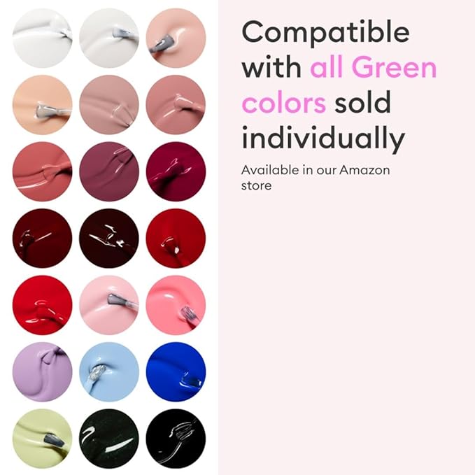 Manucurist System Green™ (Poppy Red) - Professional Manicure Gift Set, Vegan : 1 Nail Prep, 1 Base Coat, 1 Poppy Red Nail Polish, 1 Top Coat, Drying Drops - Manicure Kit - Gifts for Her