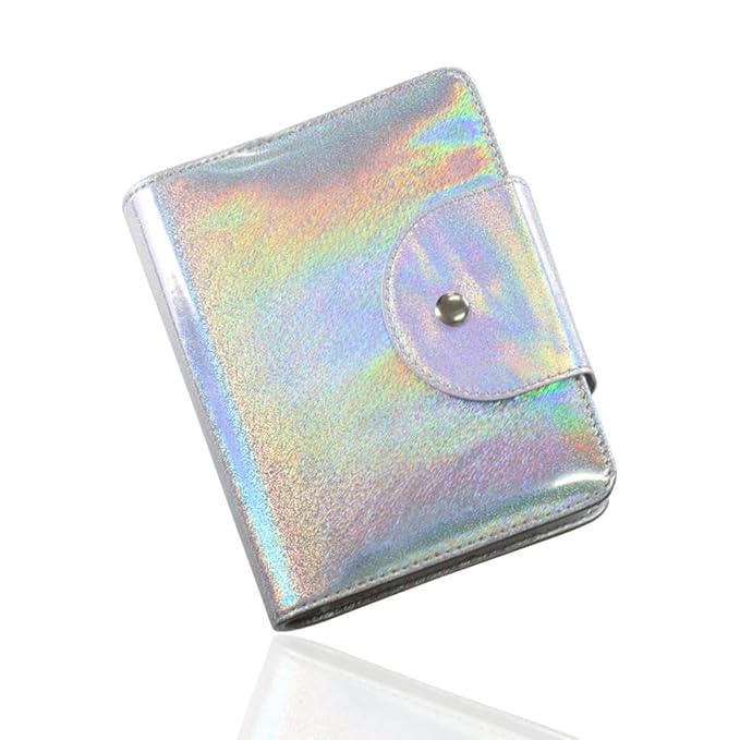 VNC 20 Slots Nail Art Stamp Plate Holder Stamping Plates Storage Bag Cases Rainbow Replaceable XL Plates Big Size 9.5x14.5CM Organizers (B-Silver)