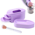 2 in 1 Dip Powder Recycling Tray System, Nail Dip Powder Storage Tray with Cleaning Brush, Container for Glitter, Sequins, Caviar Beads, Manicure Tool Kit for Home & Salon (Purple)