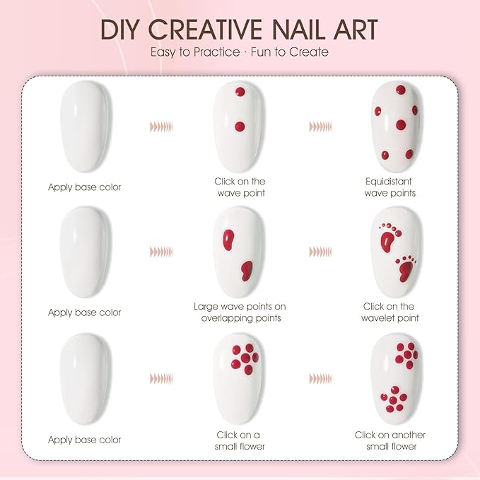 Nail Dotting Pen in Ballpoint Pen Design, Tiny Paint Brushes Liner Brush for Nails Gel, Uv Gel, Rhinestone Precision Tools for Manicure DIY,YGJ-010