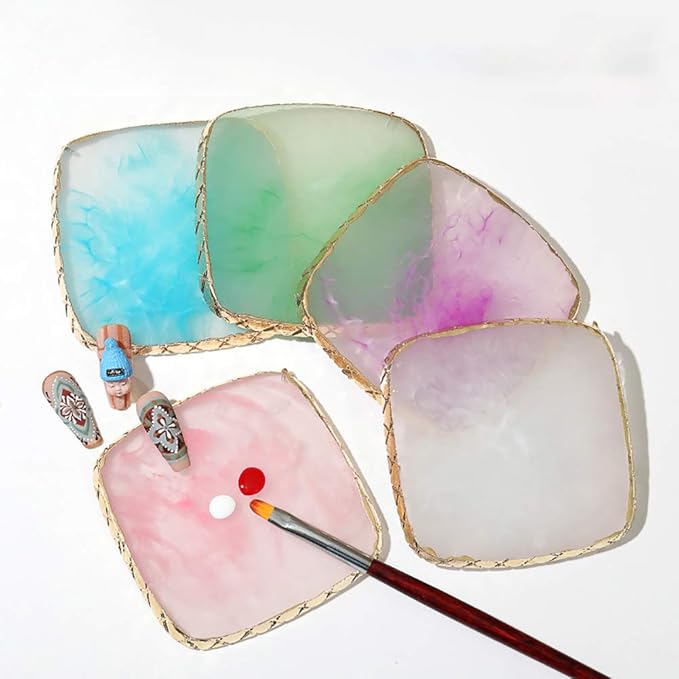 Resin Nail Art Palette Polish Color Mixing Plate Tray Nail Art Display Drawing Plates Cosmetic Mixing Tools Purple