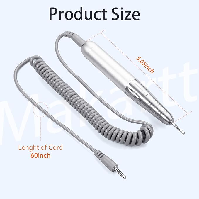 Makartt Replacement Nail Drill Handpiece for Nouvella Series Only, 0-35000RPM Professional E File Handle, Compatible with Pink/Black/Purple Nouvella Models (Handpiece Only, Machine Not Included)