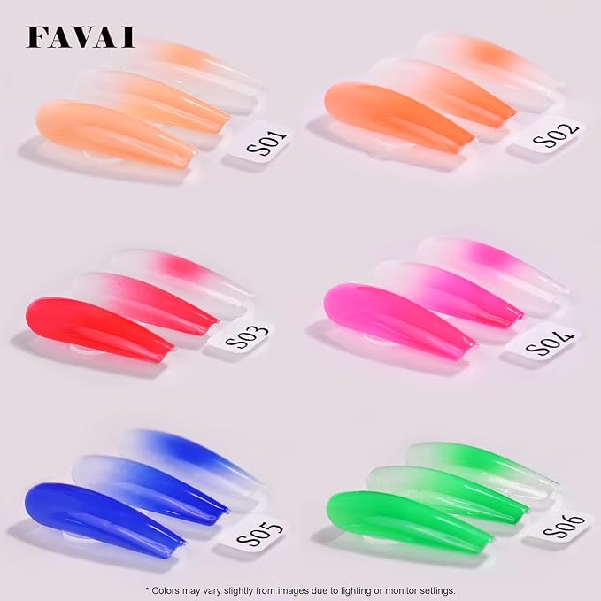 FAVAI Airbrush Gel Nail Polish, 24 Colors, No Dilution,Acetone-Free,French Manicure,Ombre Nail Art,DIY,Salon Quality Nail Supplies,Perfect Gifts for Girls & Women