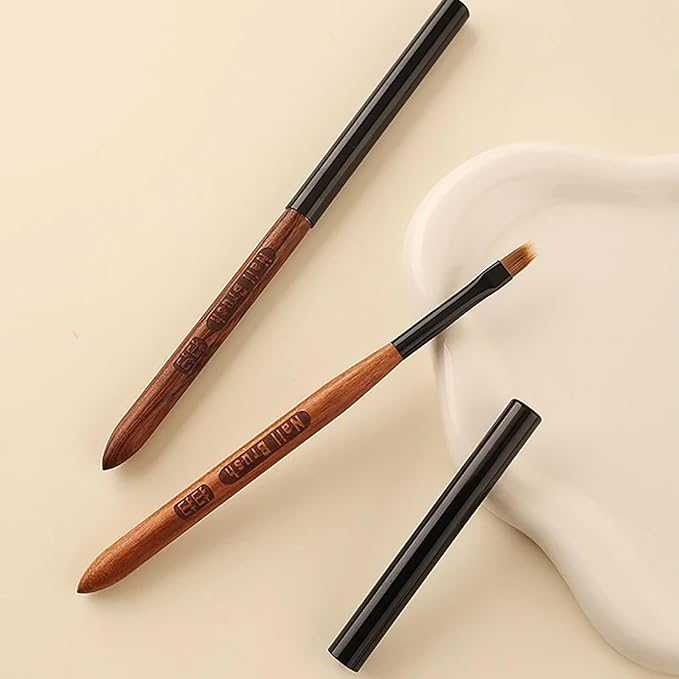 Ombre Nail Brush (Thicken), Precise Gradient & Lace Nail Art Painting Brushes Pen, Acrylic Ombre Brush for Nails, Mahogany Manicure Design Tool for DIY & Salon Gel Polish