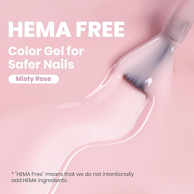 Beetles Nude Pink Gel Nail Polish - 8ml Hema Free Natural Nude Gel Polish Nail Concealer Jelly Sheer Translucent Effect Soak Off UV Misty Rose Collection Nail Art Manicure Gift for Women