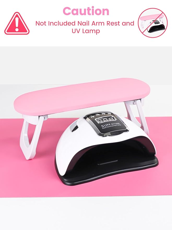 Beloving Nail Art Table Mat, (MAT ONLY) Nail Arm Rest Pad for Nail Tech, Soft Microfiber PU Leather Nail Mat for Table, Foldable Nail Pad Desk Mat for Manicure Hand Rest Pillow - Pinkish Red