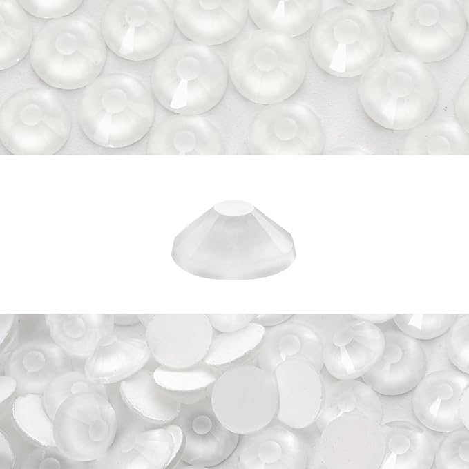 Novani 3000 Pieces Flatback Rhinestones Glass Round Gems Neon-White Crystals for Nail Art DIY Crafts Clothes Shoes,SS16,3.8-4.0mm