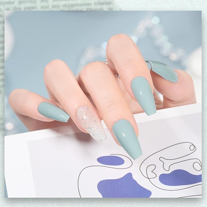 GAOY Blue Gel Nail Polish, 16ml Soak Off Gel Polish, UV Light Cure for Nail Art DIY Manicure at Home, 2001 Cadet Blue