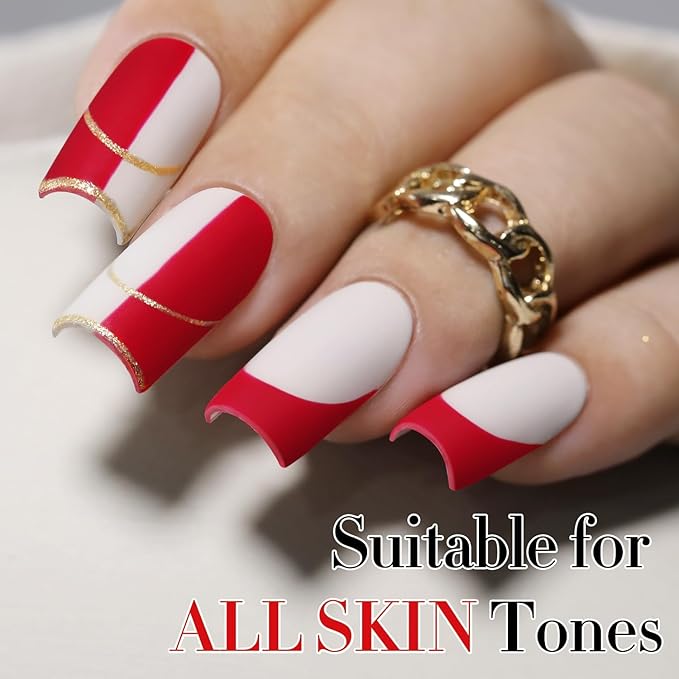 Double Rhythm Gel Polish 15ML Jelly Sheer Pastel Light Milky Color Pearl White Bottle 1 PC 0.5 OZ Full Size Nail Art Salon at Home (Red-D1451)