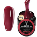 50g Builder Gel for Nails, Long-Lasting Soak-Off Nail Extension Gel for Beginners & DIY Home Salon Manicure(YMH11-Red)