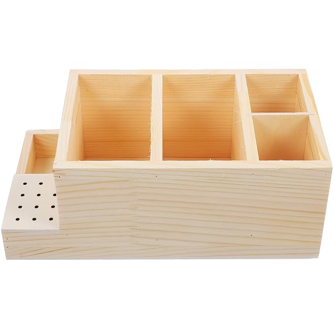 Beaupretty Box grinding head storage box name cards holder nail tool storage case nail salon drill bits container nail tool display stand makeup brush nail bit wooden drill rig manager