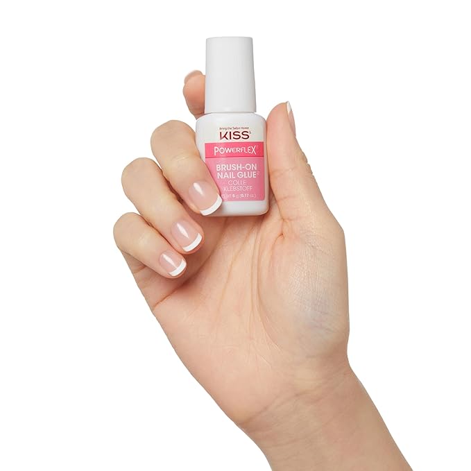 KISS PowerFlex Brush-On Nail Glue for Press On Nails, Ultra Hold Flex Formula Nail Adhesive, Includes One Bottle 5g (0.17 oz.) with Twist-Off Cap & Brush Applicator (Pack of 2)