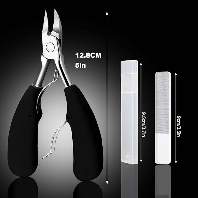 11 Piece Set Ingrown Toenail Pedicure Tool Kit, Stainless Steel Nail Care Treatment for Nail Correction, Polish Pain Relief