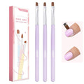 AIRSEE Nail Art Clean Up Brushes, 3 PCS Flat/Oval/Fine Angled Gel Nail Brush for Cleaning Polish Mistake on the Cuticles, Painting Brushes, Art Design DIY Tools, Purple