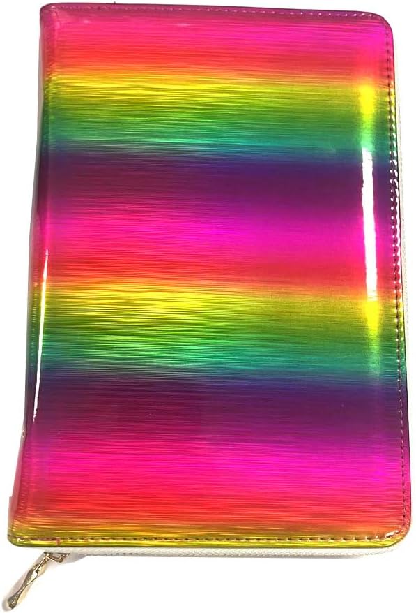 48 Slots Holographic Nail Plates Holder Case Stamping Templates Organizer Retangel Nail Printing Molds Collection Manicure Tool Accessorie-6x12Cm Template Case Rainbow Color