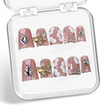 Butterfly Press on Nails Muti-Layer Gel Handmade Press on Nails Full Cover Thickened False Nails Duck Shaped Luxury Rhinestone Flower Fake Nails Designs Stick on Nails for Women Nail Art DIY（M)