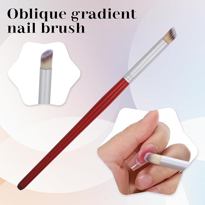 5 Pcs Silicone Nail Brushes, Ombre Nail Brush, Nails Design Brushes, for Gradient Nails Sponges, Gel Polish, Double-Head Sponge Pen, Gradient Sponge Brush for Manicure Tools