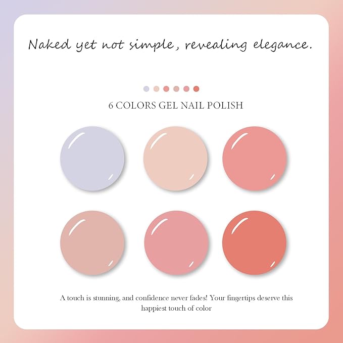 CAMILA ¿ 6pcs 15ml Hema Free Tpo Free Gel Polish Set Jelly Pink Gel Nail Polish Kit Soak Off Gel Polish Manicure Salon For Women J Set